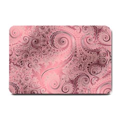 Orchid Pink And Blush Swirls Spirals Small Doormat  by SpinnyChairDesigns