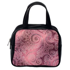 Orchid Pink And Blush Swirls Spirals Classic Handbag (one Side) by SpinnyChairDesigns