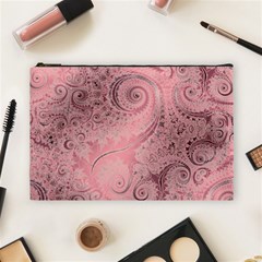 Orchid Pink And Blush Swirls Spirals Cosmetic Bag (large) by SpinnyChairDesigns