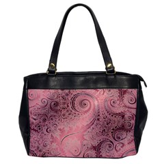 Orchid Pink And Blush Swirls Spirals Oversize Office Handbag by SpinnyChairDesigns