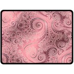 Orchid Pink and Blush Swirls Spirals Fleece Blanket (Large)  80 x60  Blanket Front