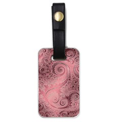 Orchid Pink And Blush Swirls Spirals Luggage Tag (one Side) by SpinnyChairDesigns