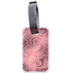 Orchid Pink And Blush Swirls Spirals Luggage Tag (two Sides) by SpinnyChairDesigns