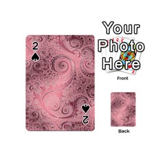 Orchid Pink And Blush Swirls Spirals Playing Cards 54 Designs (mini) by SpinnyChairDesigns