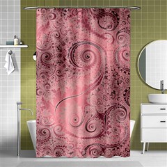 Orchid Pink And Blush Swirls Spirals Shower Curtain 48  X 72  (small)  by SpinnyChairDesigns