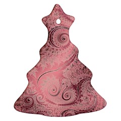 Orchid Pink And Blush Swirls Spirals Ornament (christmas Tree)  by SpinnyChairDesigns