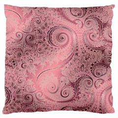 Orchid Pink And Blush Swirls Spirals Large Cushion Case (two Sides) by SpinnyChairDesigns