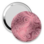 Orchid Pink and Blush Swirls Spirals 3  Handbag Mirrors Front