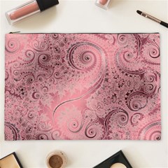 Orchid Pink And Blush Swirls Spirals Cosmetic Bag (xxl) by SpinnyChairDesigns