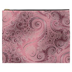 Orchid Pink And Blush Swirls Spirals Cosmetic Bag (xxxl) by SpinnyChairDesigns