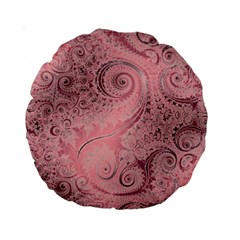 Orchid Pink And Blush Swirls Spirals Standard 15  Premium Round Cushions by SpinnyChairDesigns