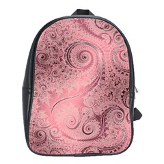 Orchid Pink And Blush Swirls Spirals School Bag (xl) by SpinnyChairDesigns