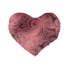 Orchid Pink And Blush Swirls Spirals Standard 16  Premium Heart Shape Cushions by SpinnyChairDesigns