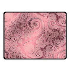 Orchid Pink And Blush Swirls Spirals Double Sided Fleece Blanket (small)  by SpinnyChairDesigns