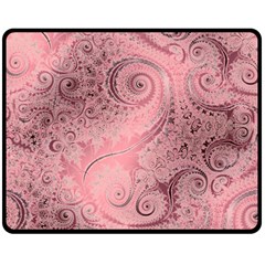 Orchid Pink And Blush Swirls Spirals Double Sided Fleece Blanket (medium)  by SpinnyChairDesigns