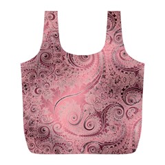 Orchid Pink And Blush Swirls Spirals Full Print Recycle Bag (l) by SpinnyChairDesigns