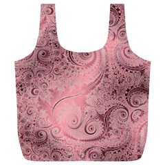 Orchid Pink And Blush Swirls Spirals Full Print Recycle Bag (xl) by SpinnyChairDesigns