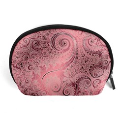 Orchid Pink And Blush Swirls Spirals Accessory Pouch (large) by SpinnyChairDesigns