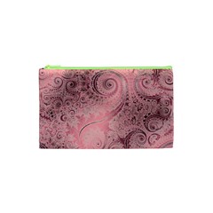 Orchid Pink And Blush Swirls Spirals Cosmetic Bag (xs) by SpinnyChairDesigns