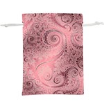 Orchid Pink and Blush Swirls Spirals  Lightweight Drawstring Pouch (XL) Front