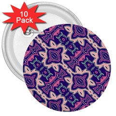 Amethyst And Pink Checkered Stripes 3  Buttons (10 Pack)  by SpinnyChairDesigns