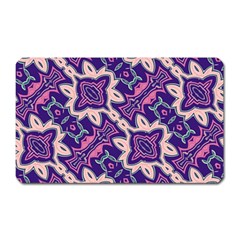 Amethyst And Pink Checkered Stripes Magnet (rectangular) by SpinnyChairDesigns