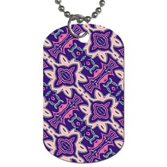 Amethyst And Pink Checkered Stripes Dog Tag (two Sides) by SpinnyChairDesigns