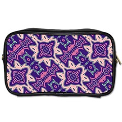 Amethyst And Pink Checkered Stripes Toiletries Bag (two Sides) by SpinnyChairDesigns