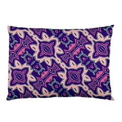 Amethyst And Pink Checkered Stripes Pillow Case (two Sides) by SpinnyChairDesigns