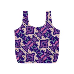 Amethyst And Pink Checkered Stripes Full Print Recycle Bag (s) by SpinnyChairDesigns