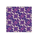 Amethyst and Pink Checkered Stripes Satin Bandana Scarf Front