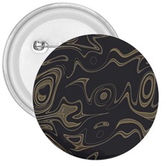 Taupe Umber Abstract Art Swirls 3  Buttons by SpinnyChairDesigns