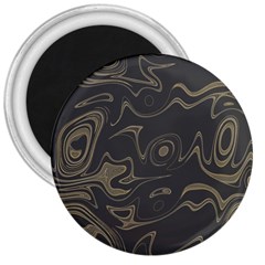 Taupe Umber Abstract Art Swirls 3  Magnets by SpinnyChairDesigns