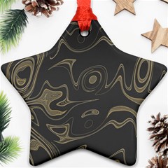 Taupe Umber Abstract Art Swirls Ornament (Star)