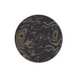 Taupe Umber Abstract Art Swirls Rubber Round Coaster (4 pack)  Front