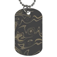 Taupe Umber Abstract Art Swirls Dog Tag (one Side) by SpinnyChairDesigns