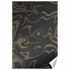 Taupe Umber Abstract Art Swirls Canvas 24  X 36  by SpinnyChairDesigns