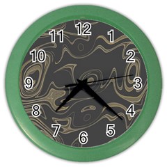 Taupe Umber Abstract Art Swirls Color Wall Clock