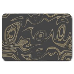 Taupe Umber Abstract Art Swirls Large Doormat 