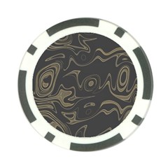 Taupe Umber Abstract Art Swirls Poker Chip Card Guard by SpinnyChairDesigns