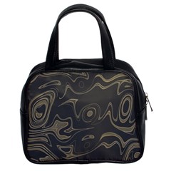 Taupe Umber Abstract Art Swirls Classic Handbag (two Sides) by SpinnyChairDesigns