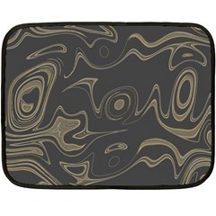 Taupe Umber Abstract Art Swirls Fleece Blanket (mini) by SpinnyChairDesigns