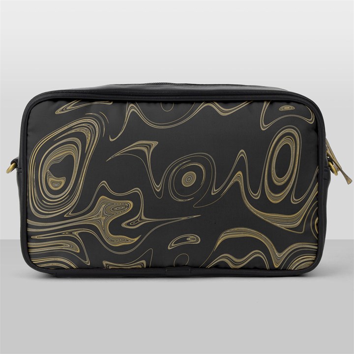 Taupe Umber Abstract Art Swirls Toiletries Bag (One Side)