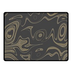 Taupe Umber Abstract Art Swirls Fleece Blanket (small) by SpinnyChairDesigns