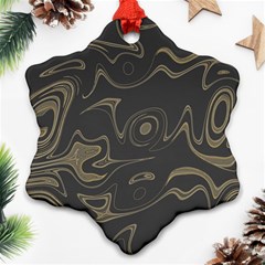 Taupe Umber Abstract Art Swirls Ornament (Snowflake)