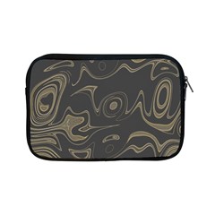 Taupe Umber Abstract Art Swirls Apple Ipad Mini Zipper Cases by SpinnyChairDesigns