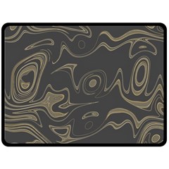 Taupe Umber Abstract Art Swirls Double Sided Fleece Blanket (large)  by SpinnyChairDesigns