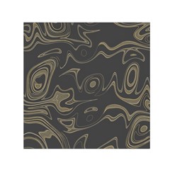 Taupe Umber Abstract Art Swirls Small Satin Scarf (square) by SpinnyChairDesigns