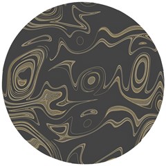 Taupe Umber Abstract Art Swirls Wooden Puzzle Round by SpinnyChairDesigns