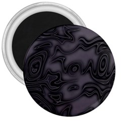 Dark Plum And Black Abstract Art Swirls 3  Magnets by SpinnyChairDesigns